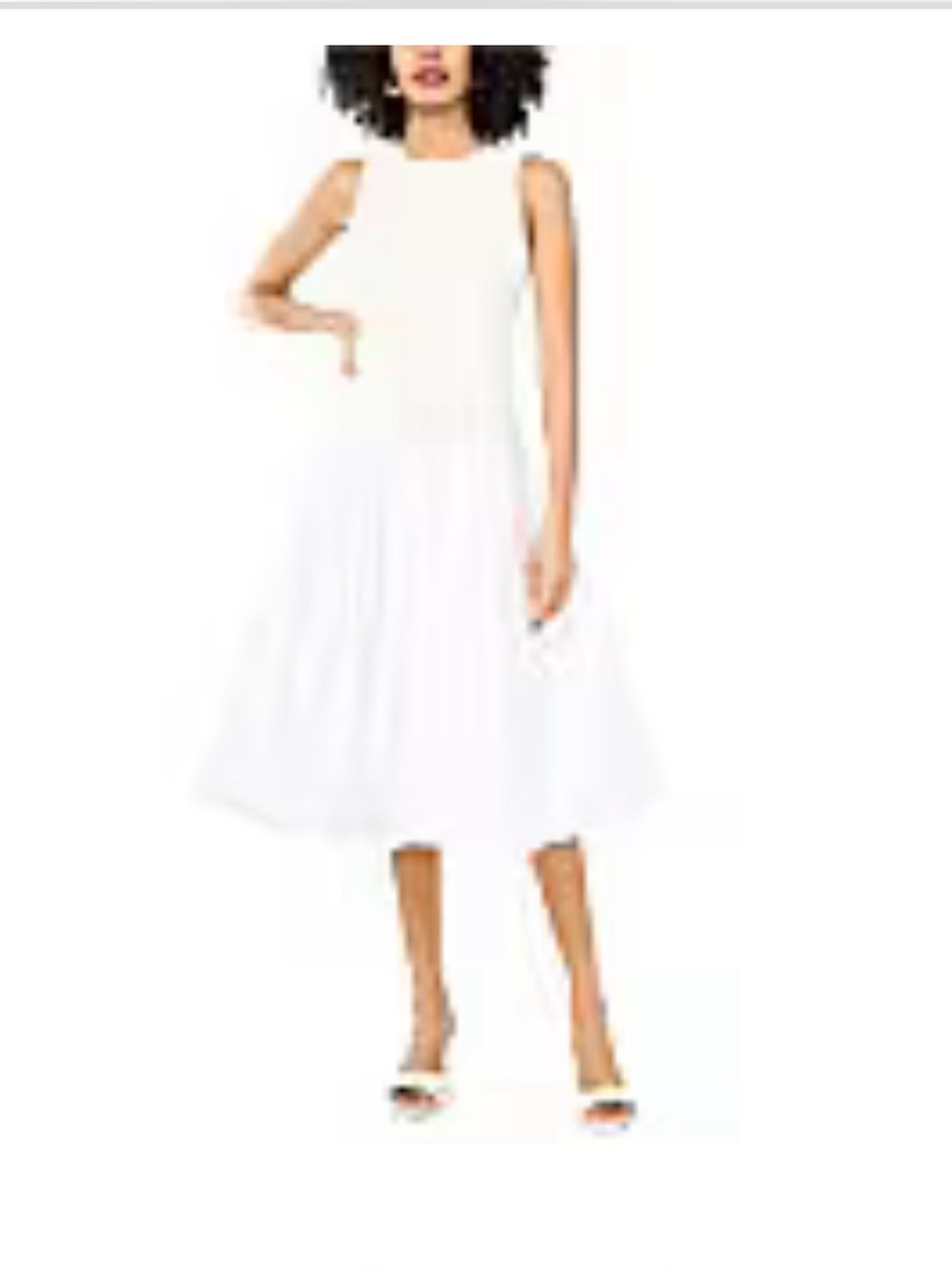 1. State White Sleeveless A-Line Midi Dress NWT